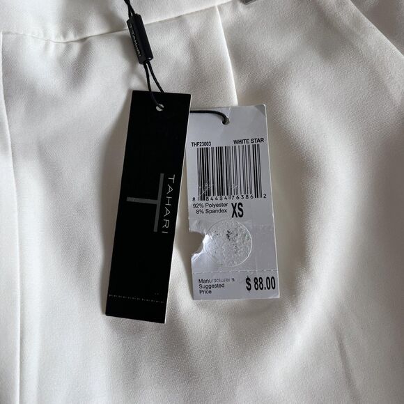 Tahari Pants Womens XS White Wide Leg Pull On Lined Pleated Trousers THF23003 - Picture 7 of 14